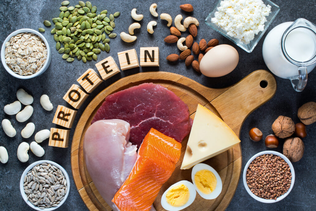 Protein sources: chicken, salmon, steak, cheese, eggs, lentils. Protein sources for building muscle