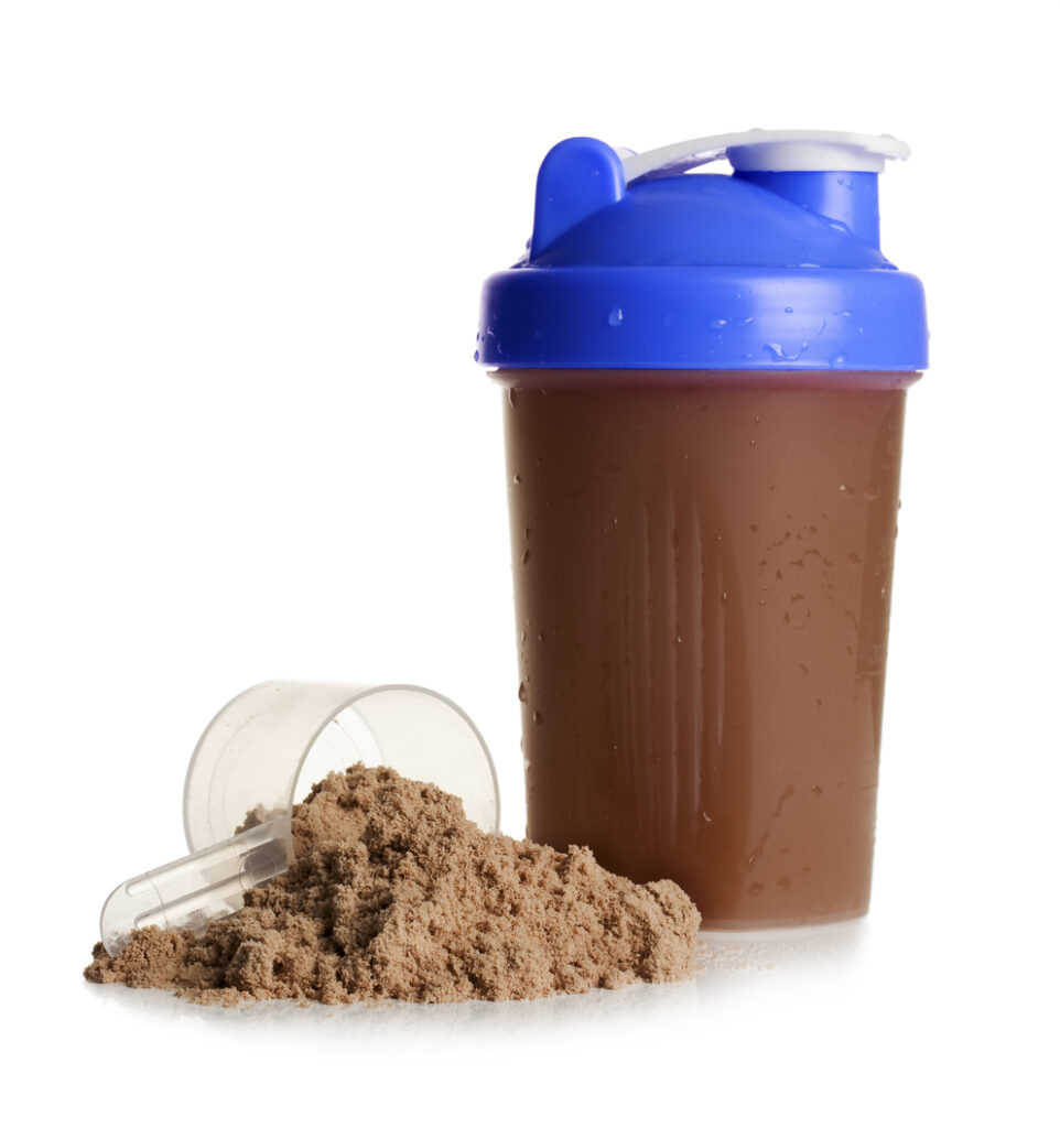 Protein powder and shake. Protein sources for building muscle